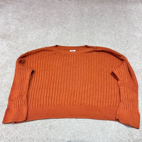 RVCA Sweater Women’s Orange Long Sleeve Pullover Size Small - Picture 1 of 10